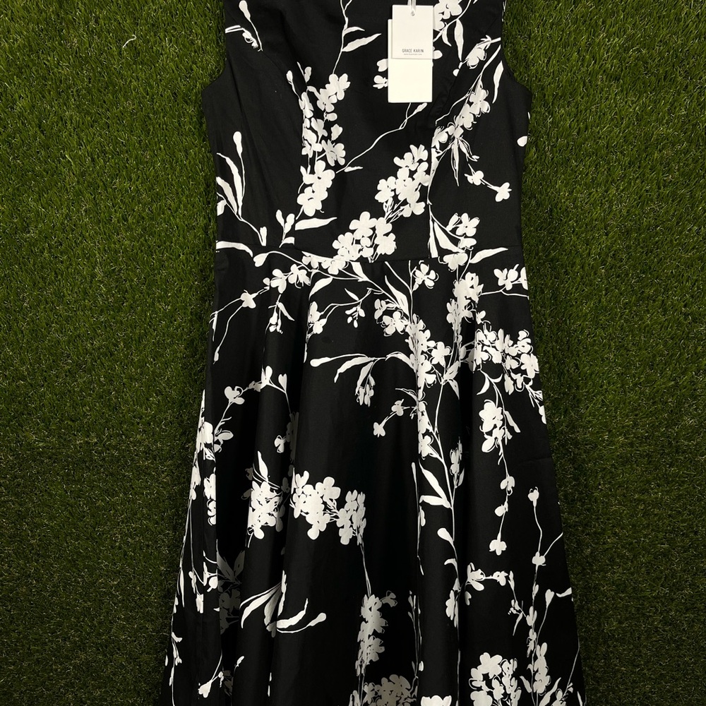 NWT Grace Karin Sleeveless Fit-n-Flare Floral Dress